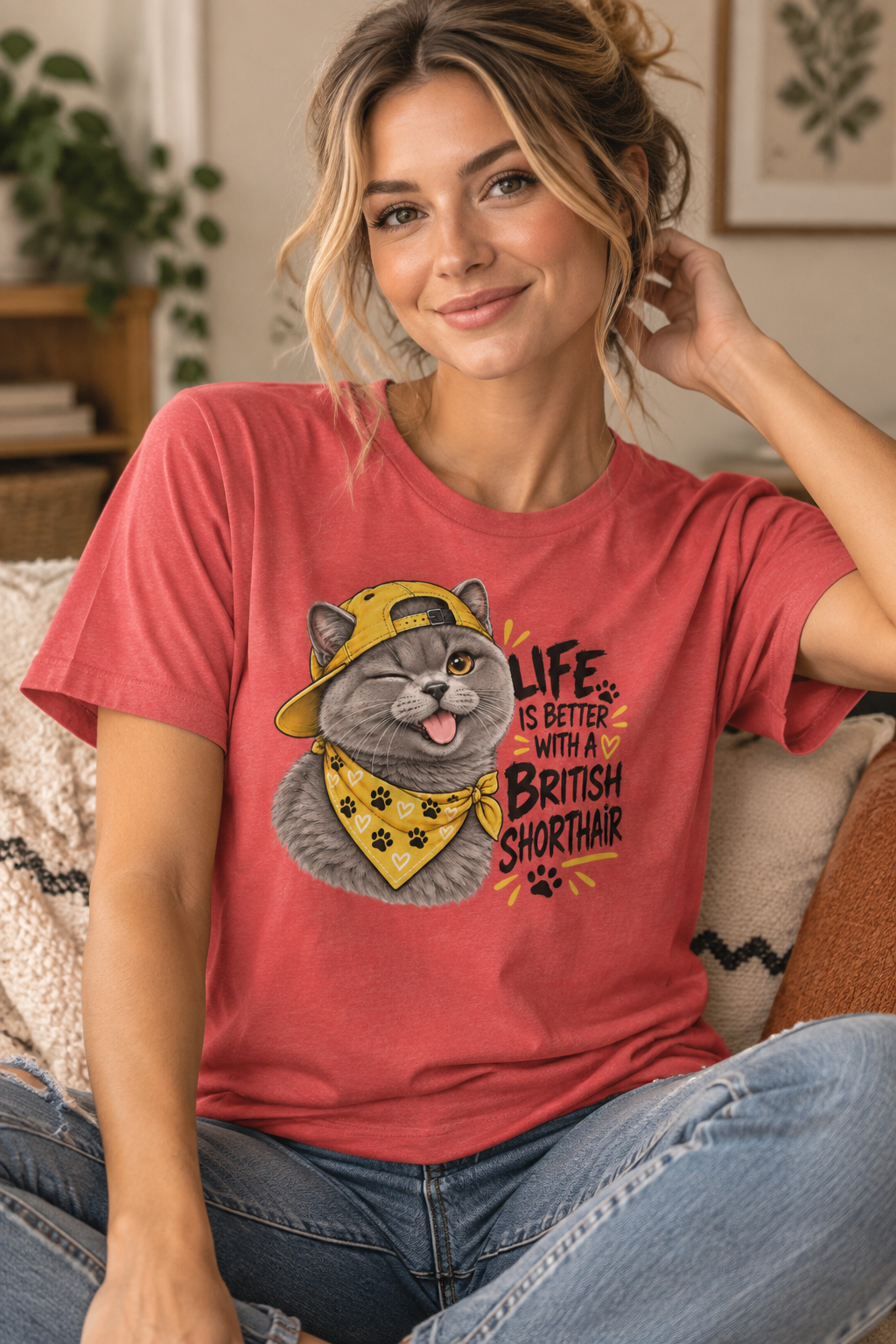 Life is better with a British Shorthair Women's Relaxed T-Shirt