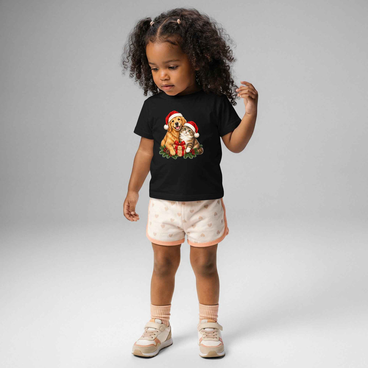 Cute Cat & Dog Christmas Baby Jersey T-Shirt