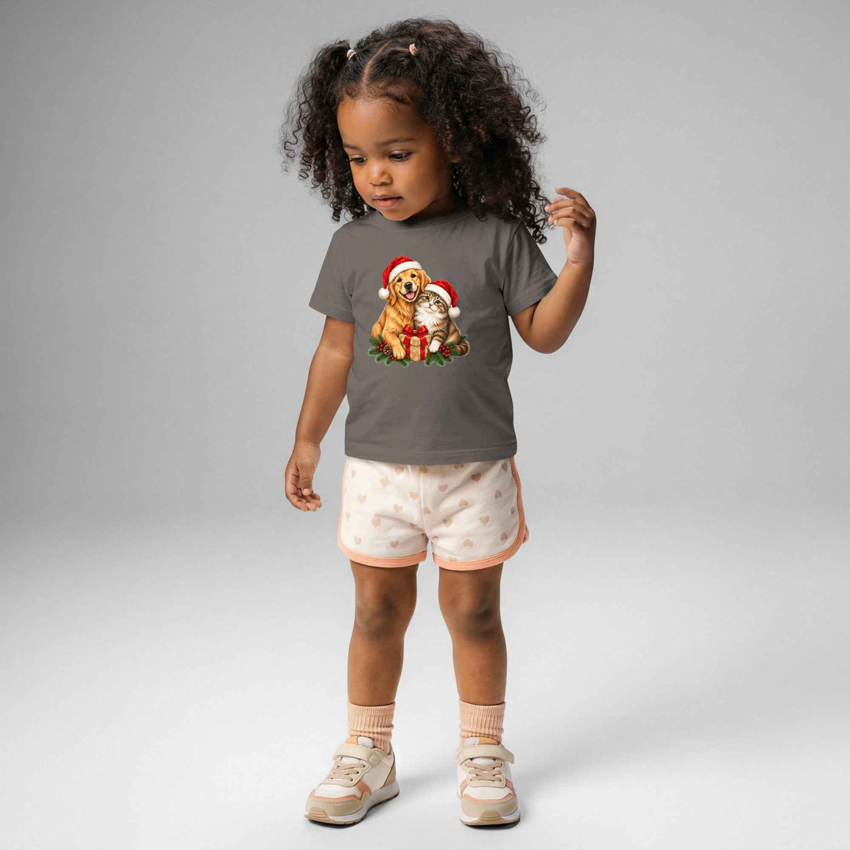 Cute Cat & Dog Christmas Baby Jersey T-Shirt