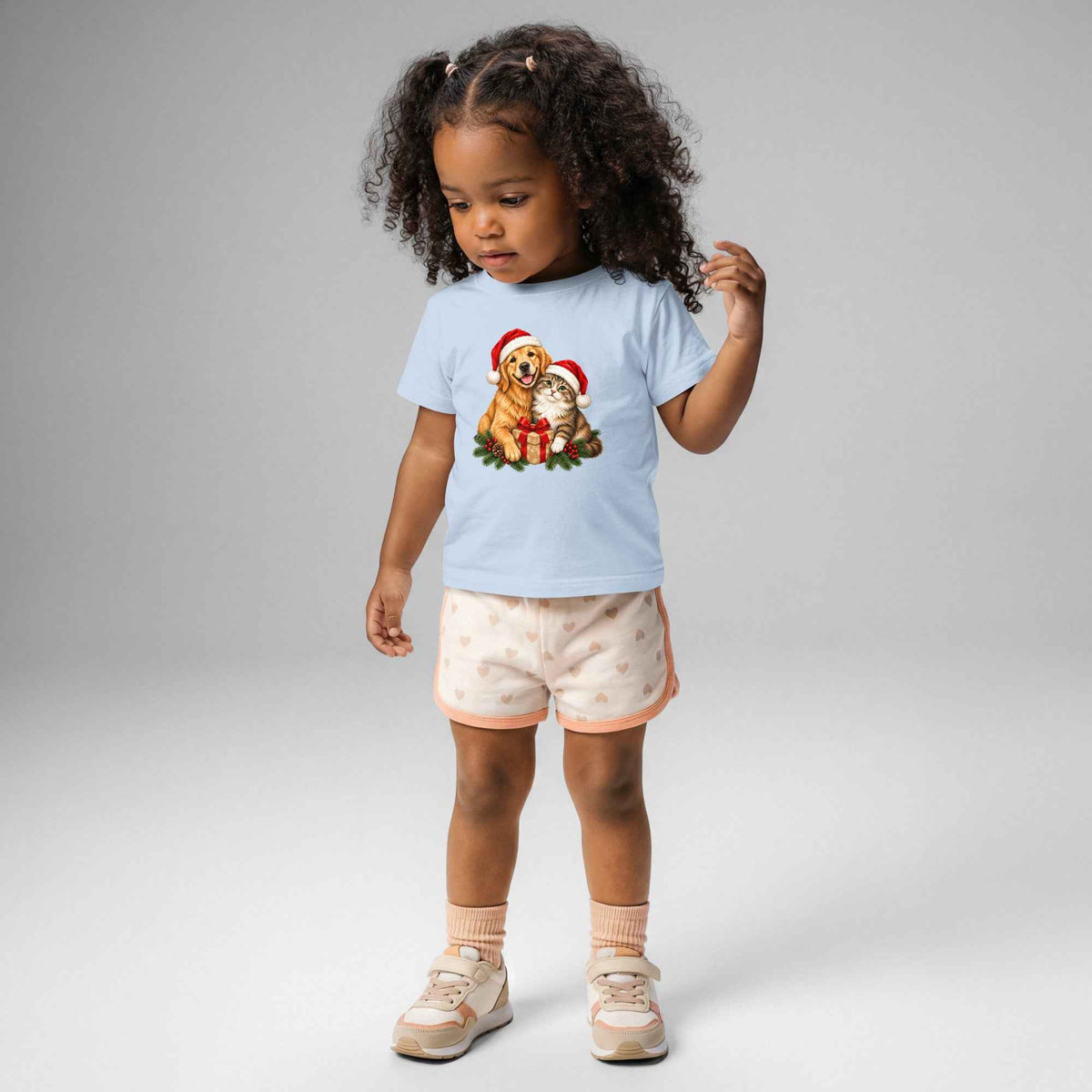 Cute Cat & Dog Christmas Baby Jersey T-Shirt