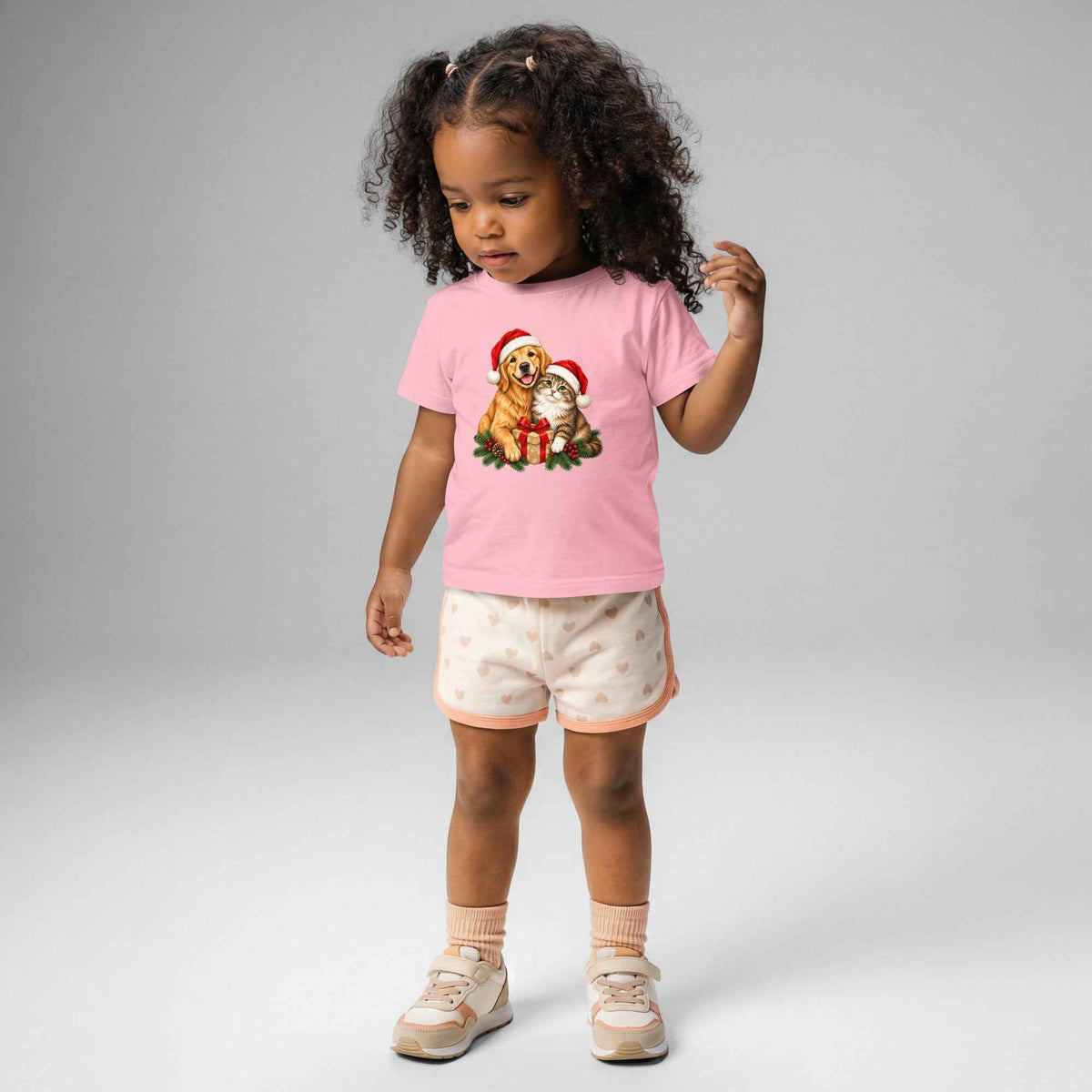 Cute Cat & Dog Christmas Baby Jersey T-Shirt
