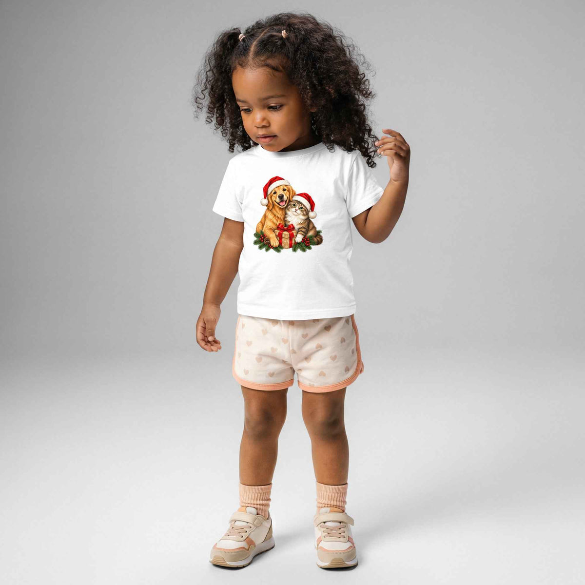 Cute Cat & Dog Christmas Baby Jersey T-Shirt