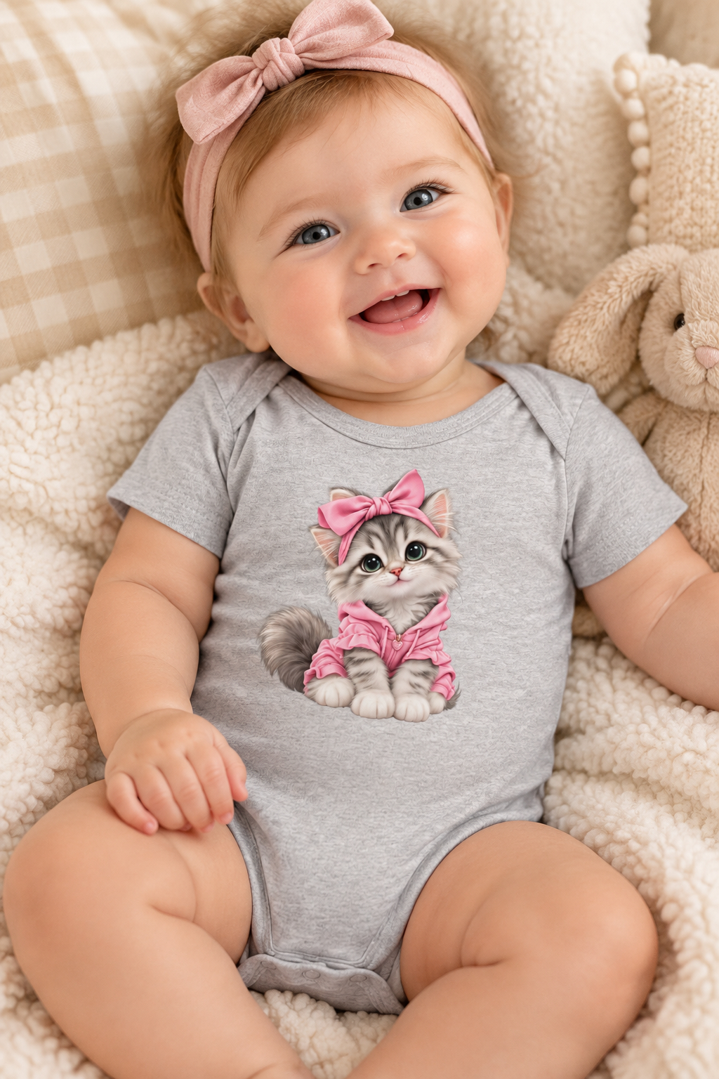 Cute cat Baby short sleeve one piece