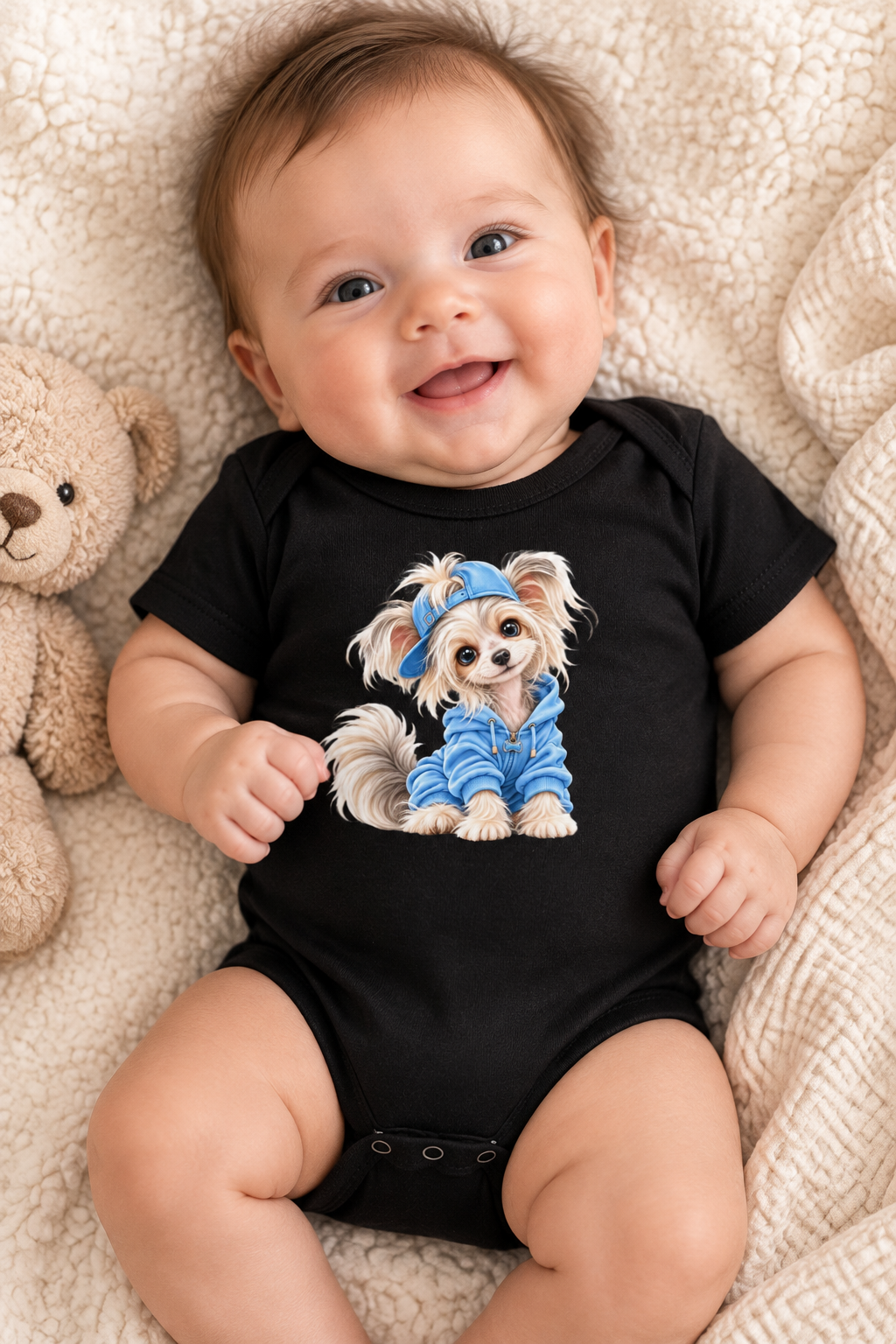 Cute dog Baby short sleeve one piece