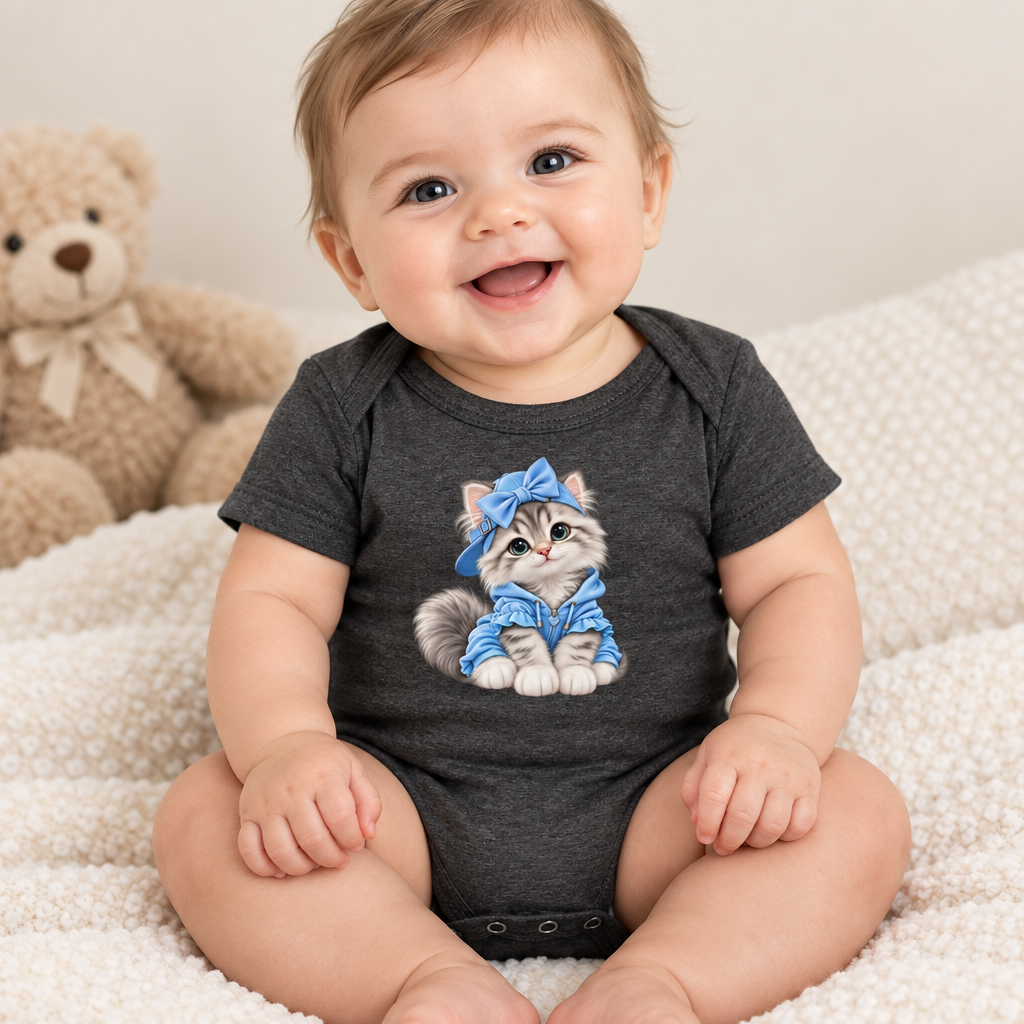 Cute cat Baby short sleeve one piece