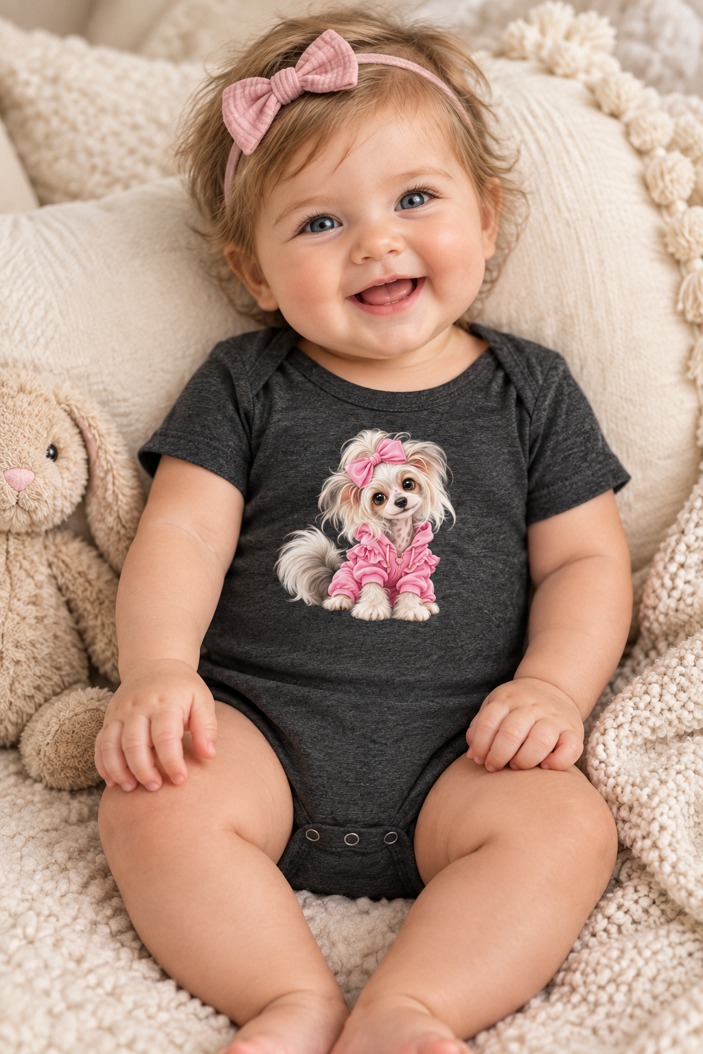 Cute dog Baby short sleeve one piece