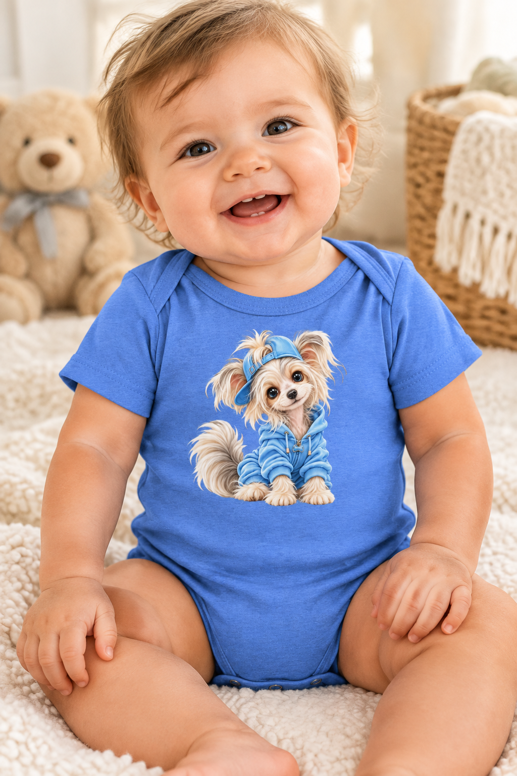 Cute dog Baby short sleeve one piece