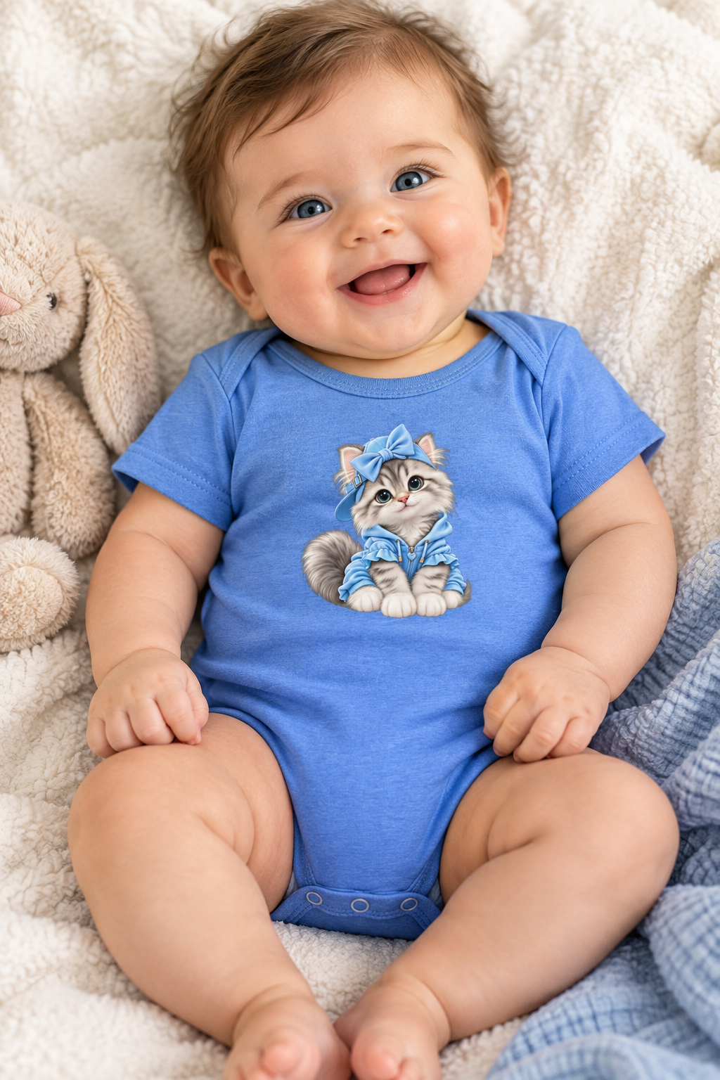 Cute cat Baby short sleeve one piece