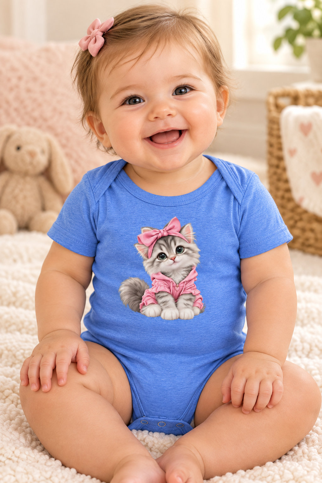 Cute cat Baby short sleeve one piece