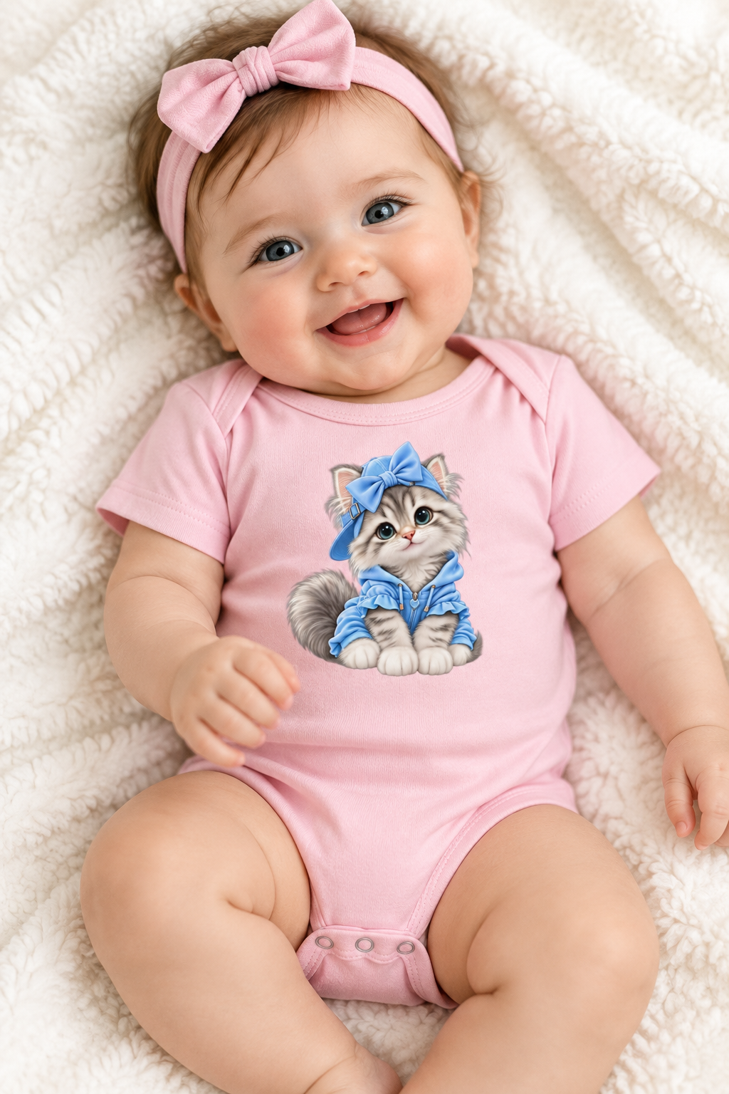 Cute cat Baby short sleeve one piece