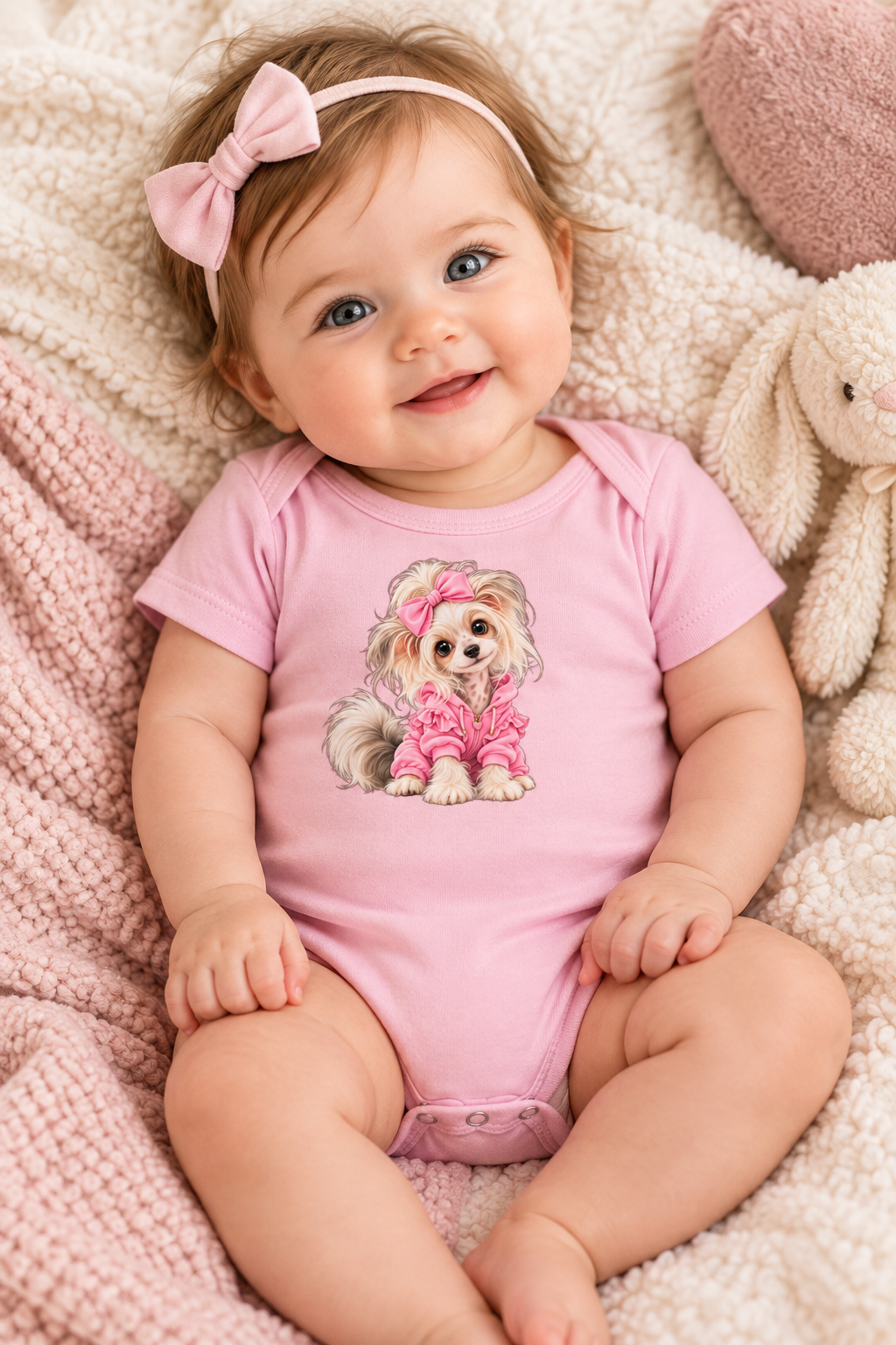 Cute dog Baby short sleeve one piece