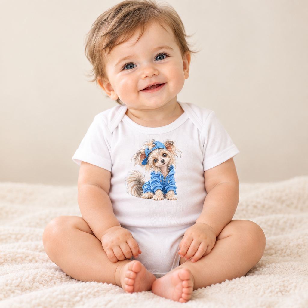 Cute dog Baby short sleeve one piece