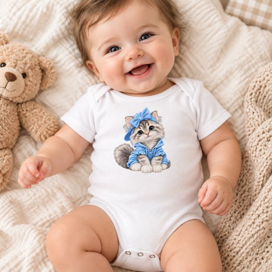 Cute cat Baby short sleeve one piece