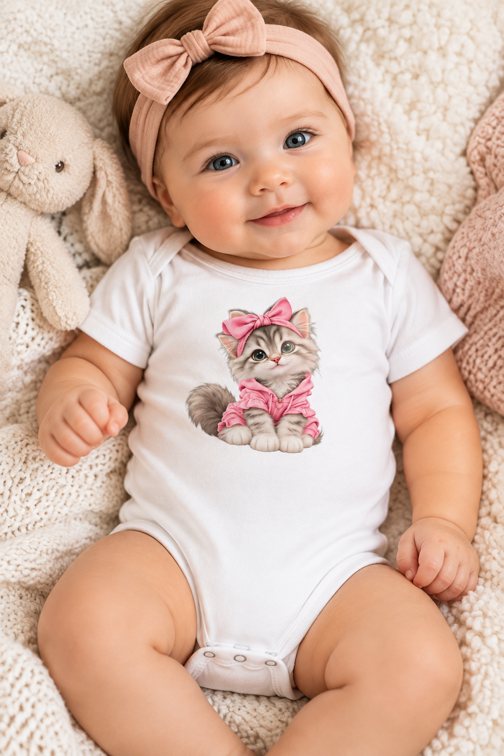 Cute cat Baby short sleeve one piece
