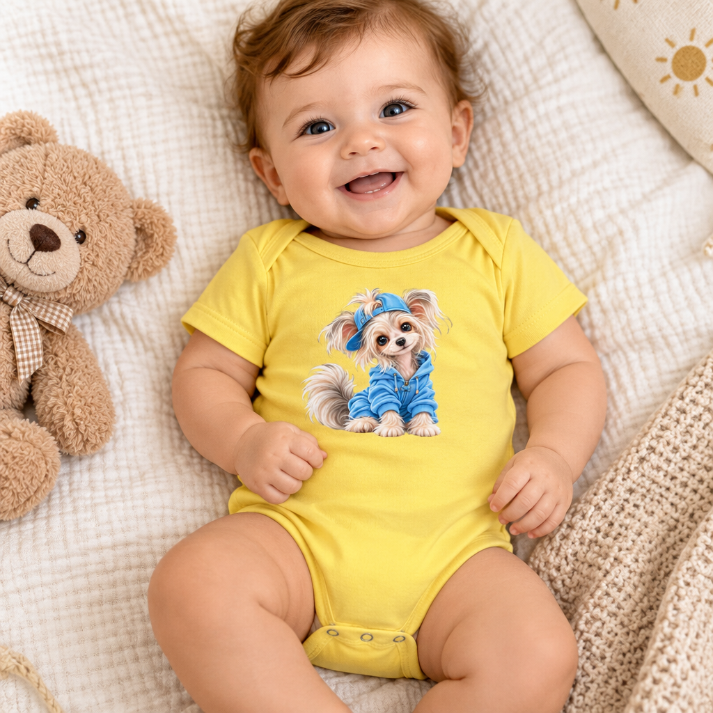 Cute dog Baby short sleeve one piece