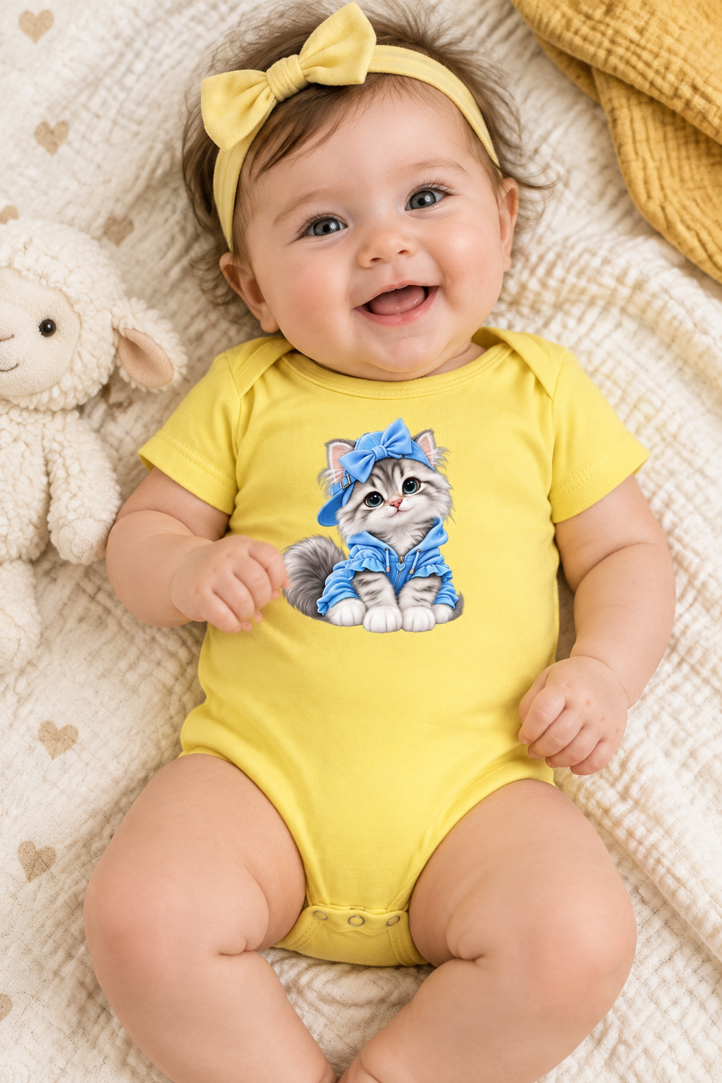 Cute cat Baby short sleeve one piece