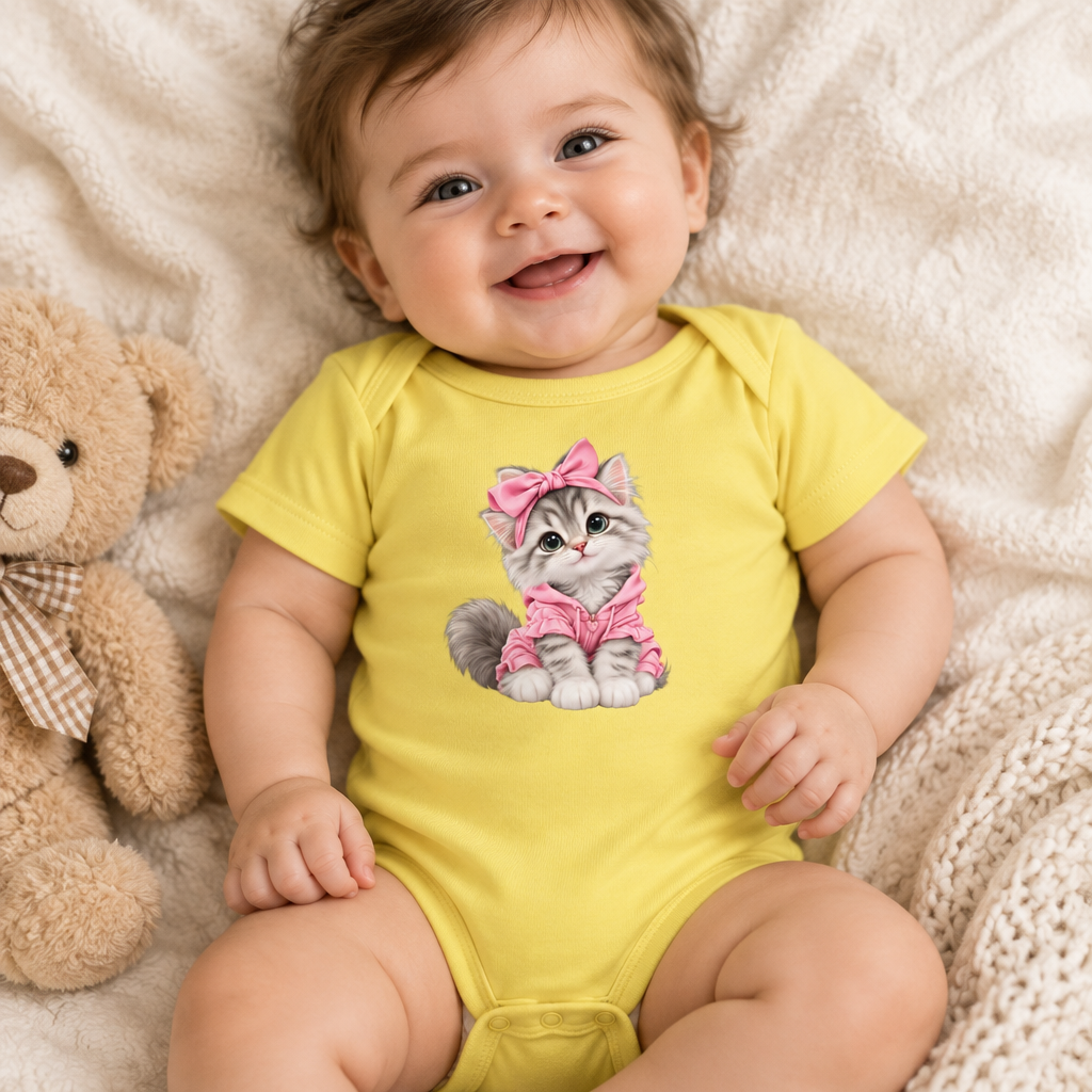 Cute cat Baby short sleeve one piece