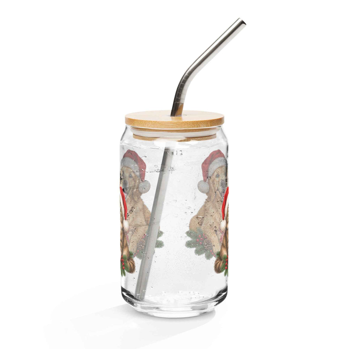 Cute Cat & Dog Christmas Can-Shaped Glass