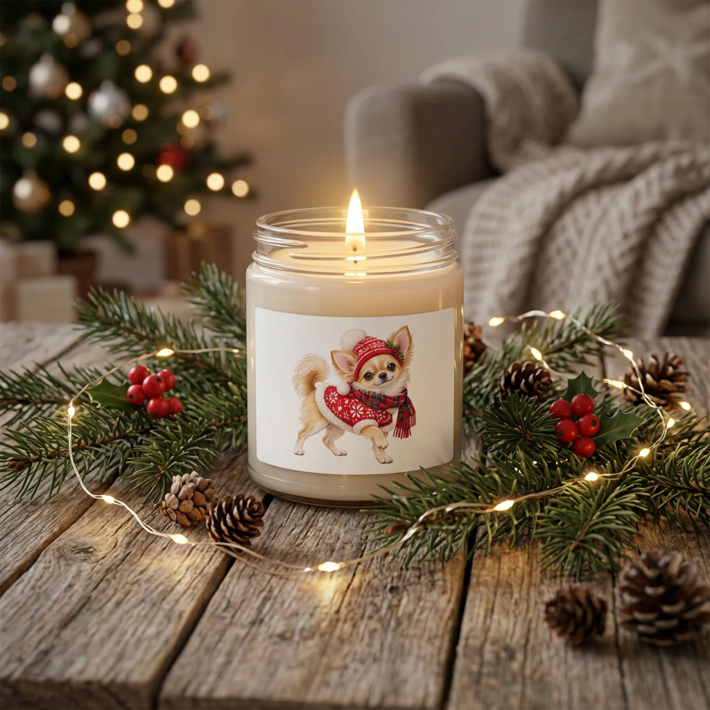 Chihuahua Christmas Scented candle
