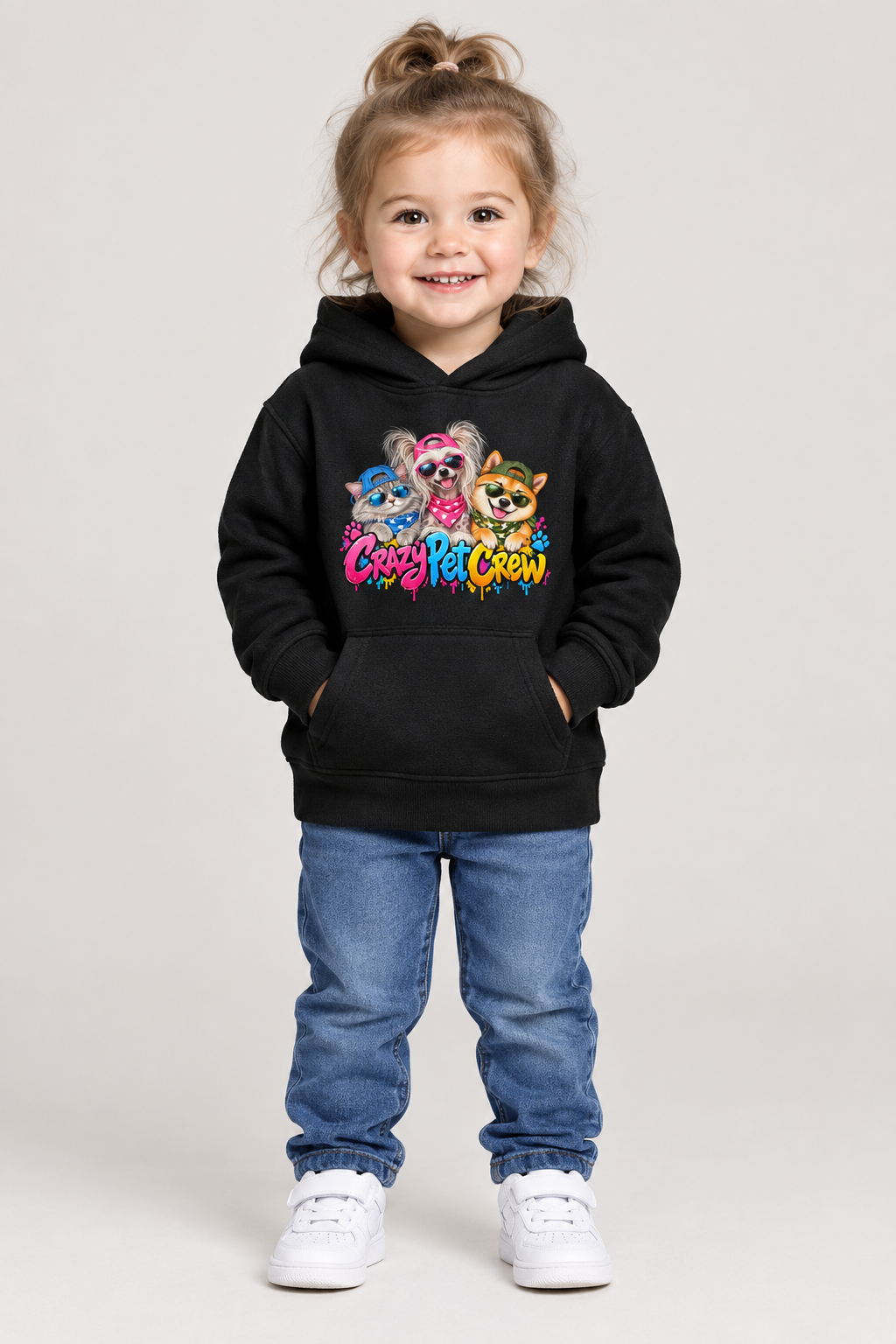 Crazy Pet Crew Toddler Fleece Pullover Hoodie