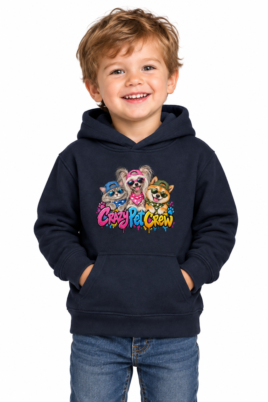 Crazy Pet Crew Toddler Fleece Pullover Hoodie