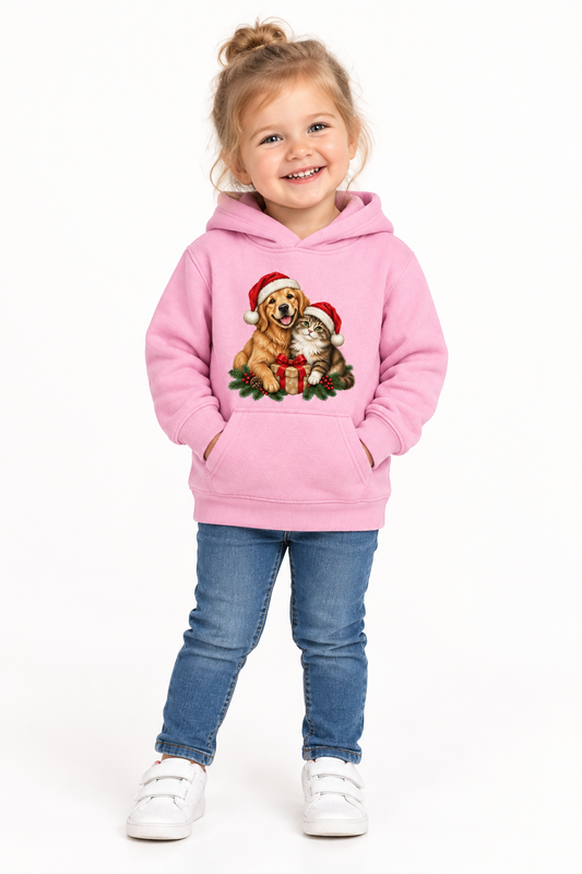 Christmas Dog and Cat Toddler Hoodie
