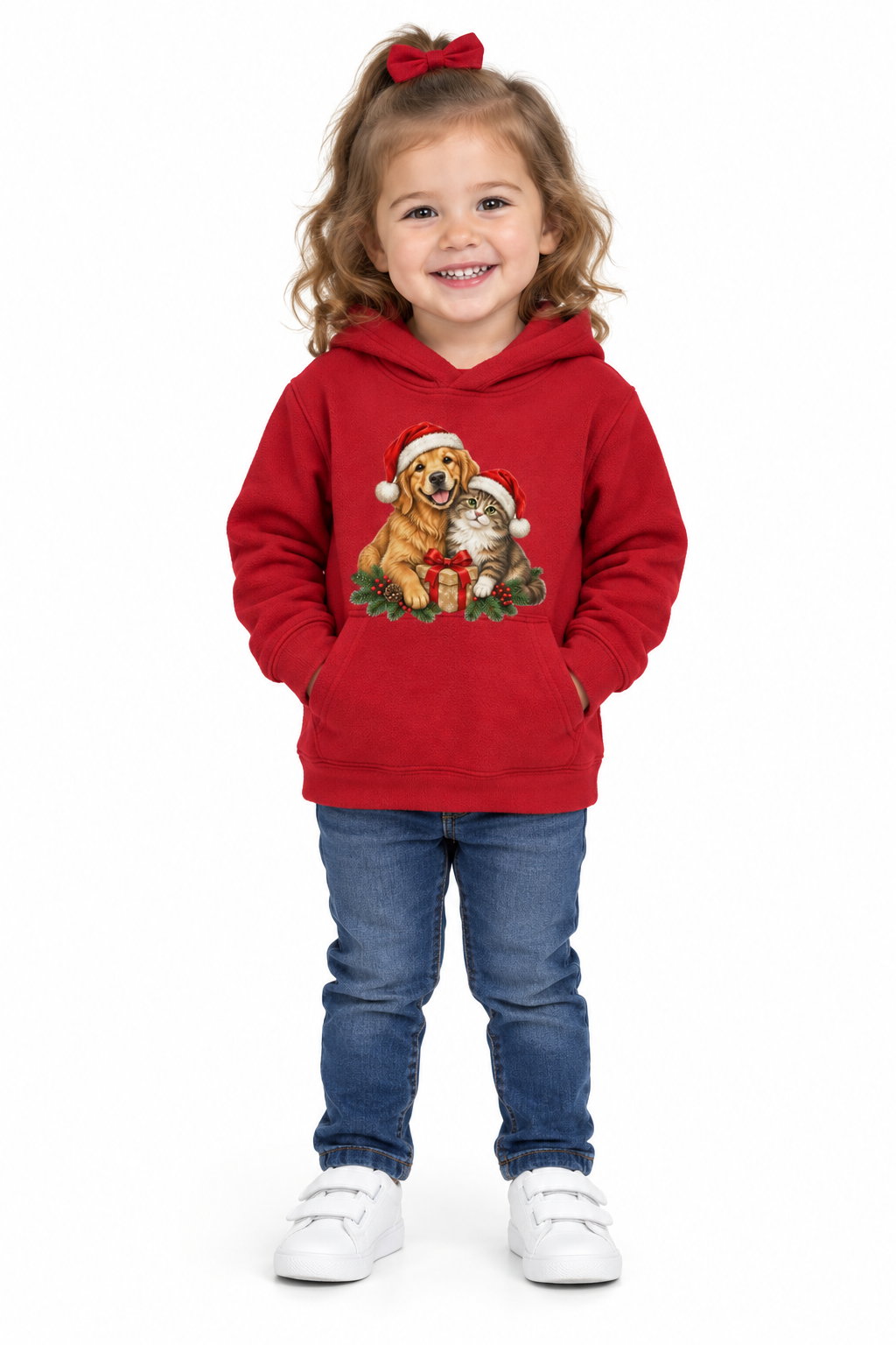 Christmas Dog and Cat Toddler Hoodie
