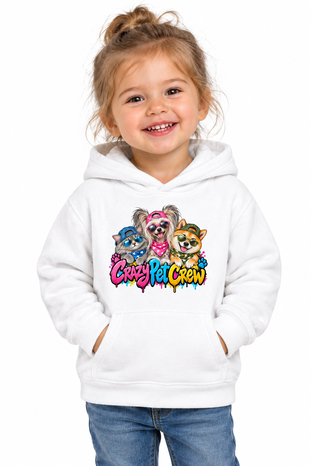 Crazy Pet Crew Toddler Fleece Pullover Hoodie