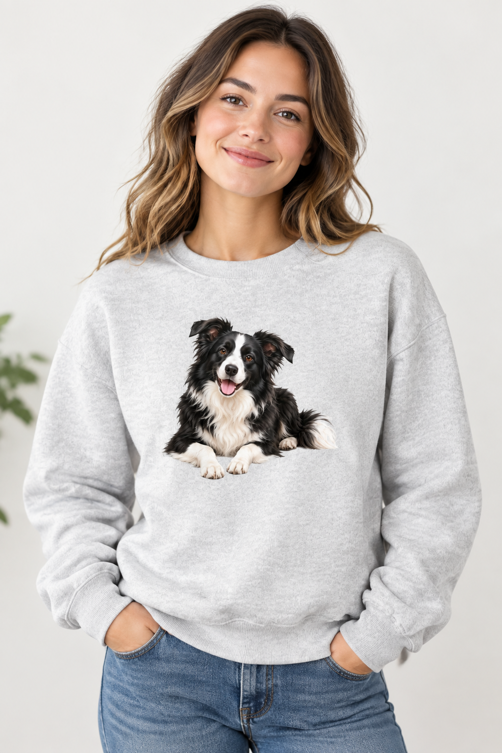 Border Collie Unisex Sweatshirt with Front & Back Print