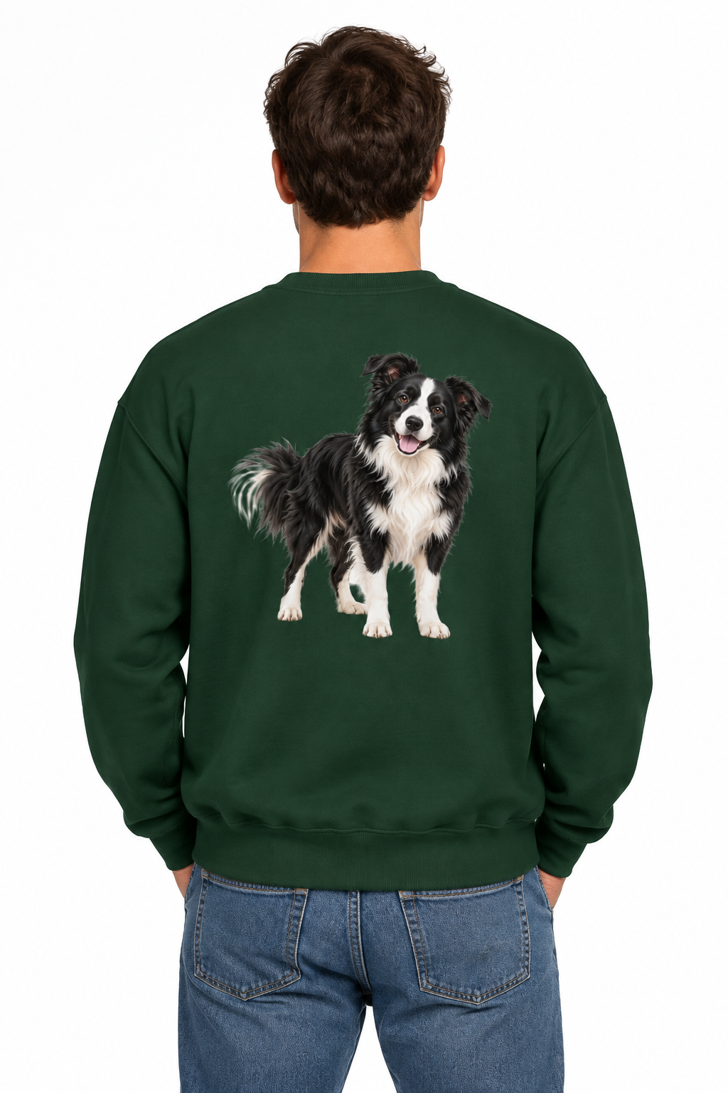 Border Collie Unisex Sweatshirt with Front & Back Print