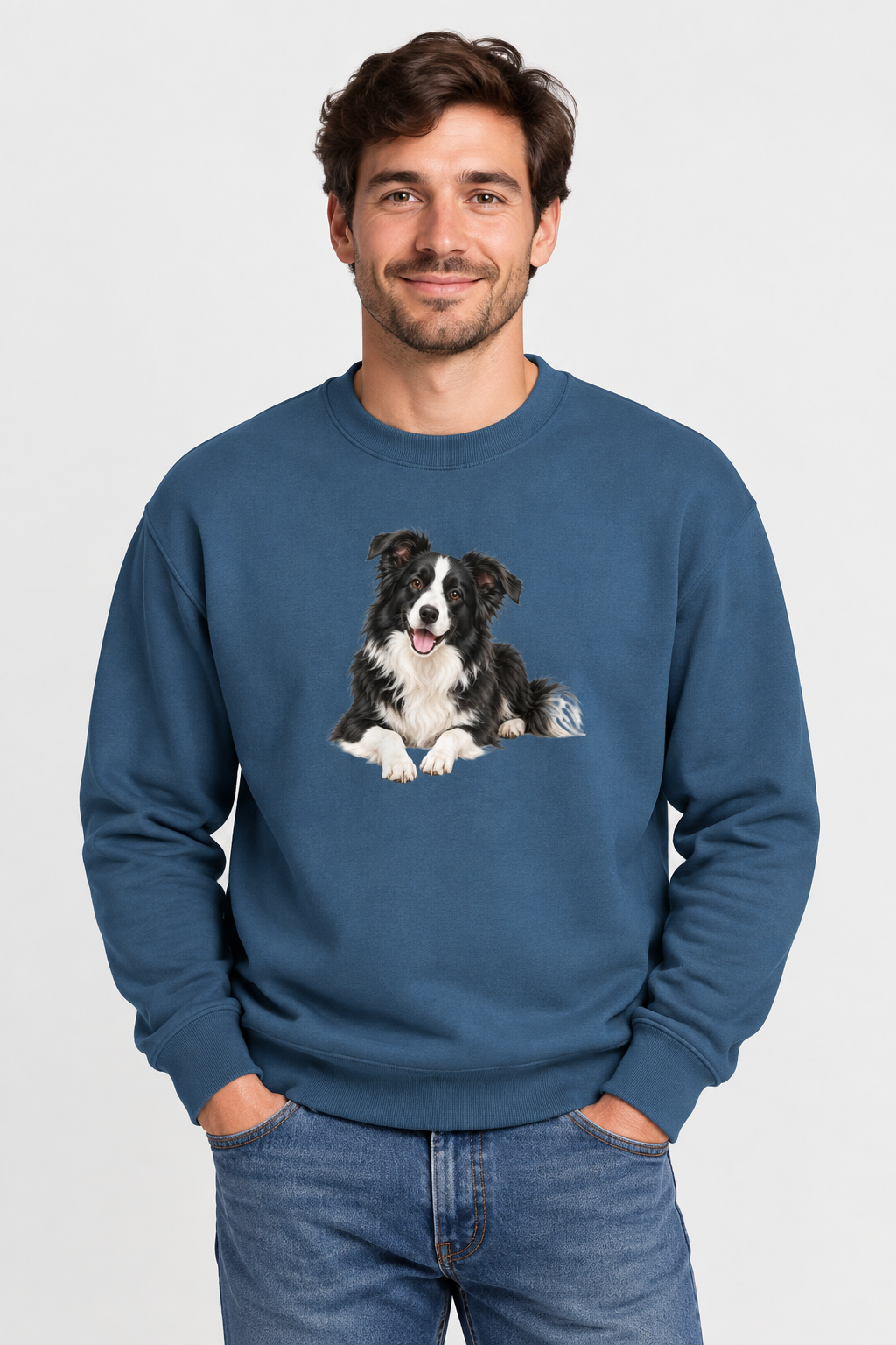 Border Collie Unisex Sweatshirt with Front & Back Print