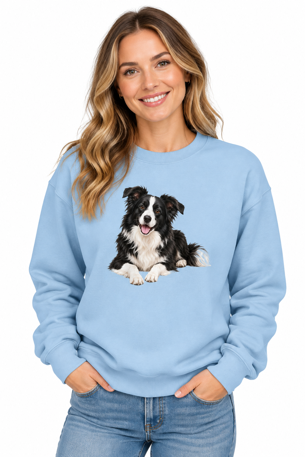 Border Collie Unisex Sweatshirt with Front & Back Print