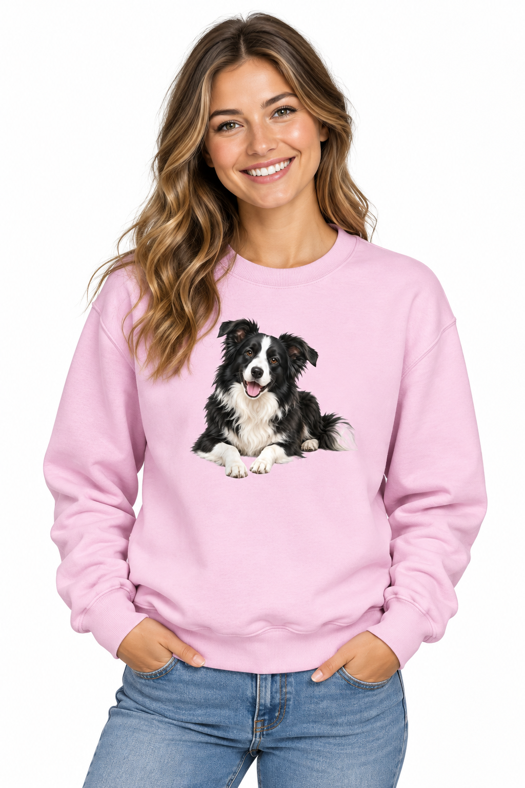 Border Collie Unisex Sweatshirt with Front & Back Print