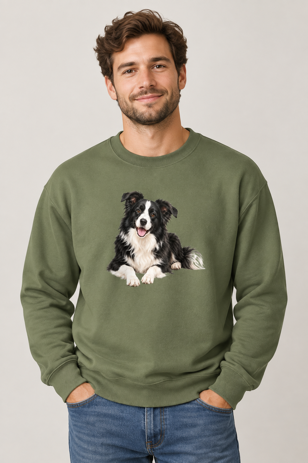 Border Collie Unisex Sweatshirt with Front & Back Print