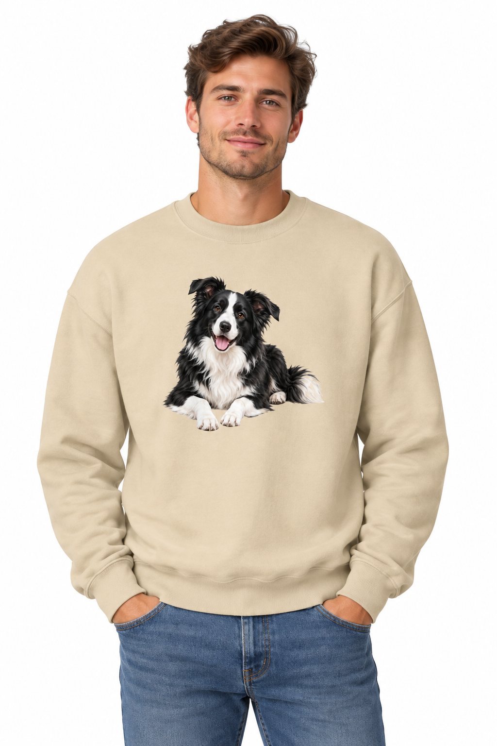 Border Collie Unisex Sweatshirt with Front & Back Print