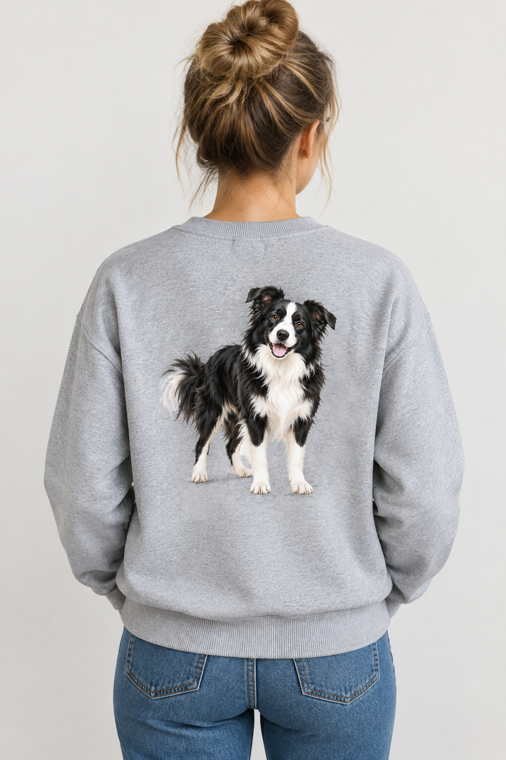 Border Collie Unisex Sweatshirt with Front & Back Print