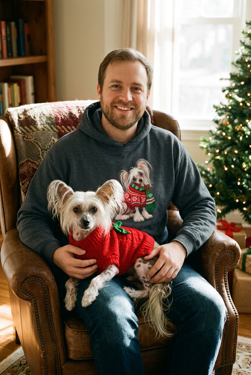 Chinese Crested Christmas Unisex Hoodie
