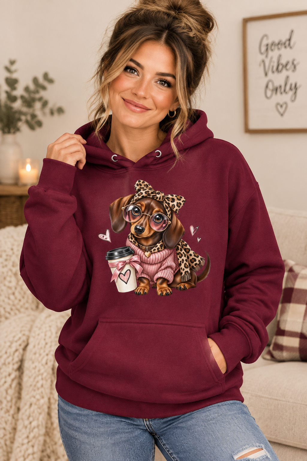 Cute Dog Hoodie Women