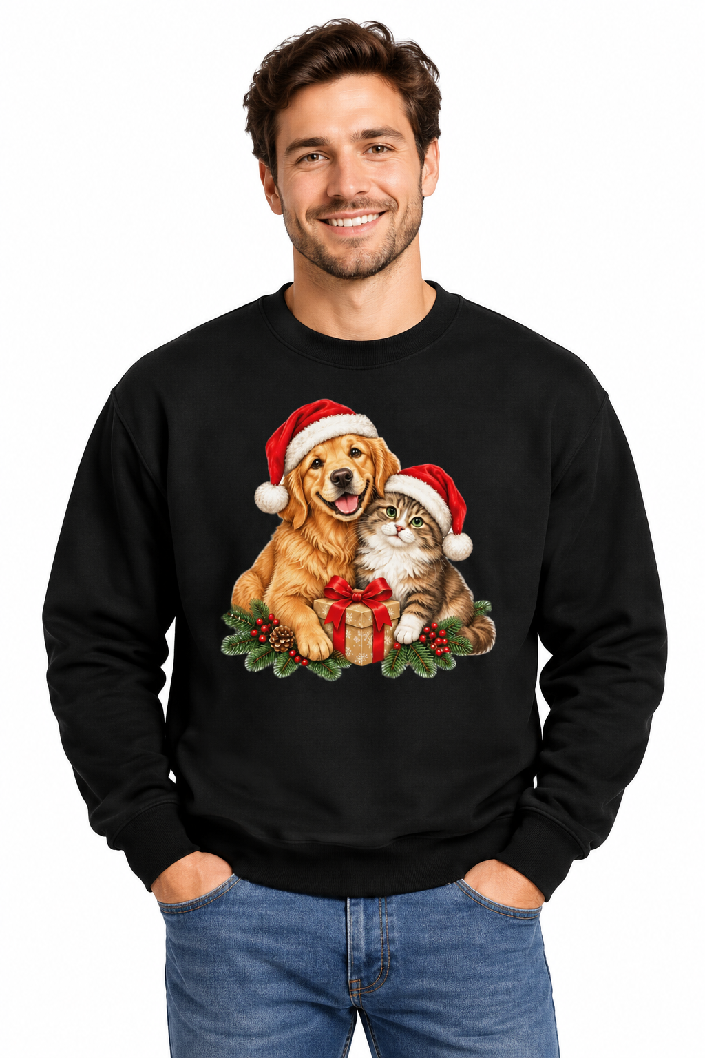 Christmas Dog and Cat Unisex Sweatshirt