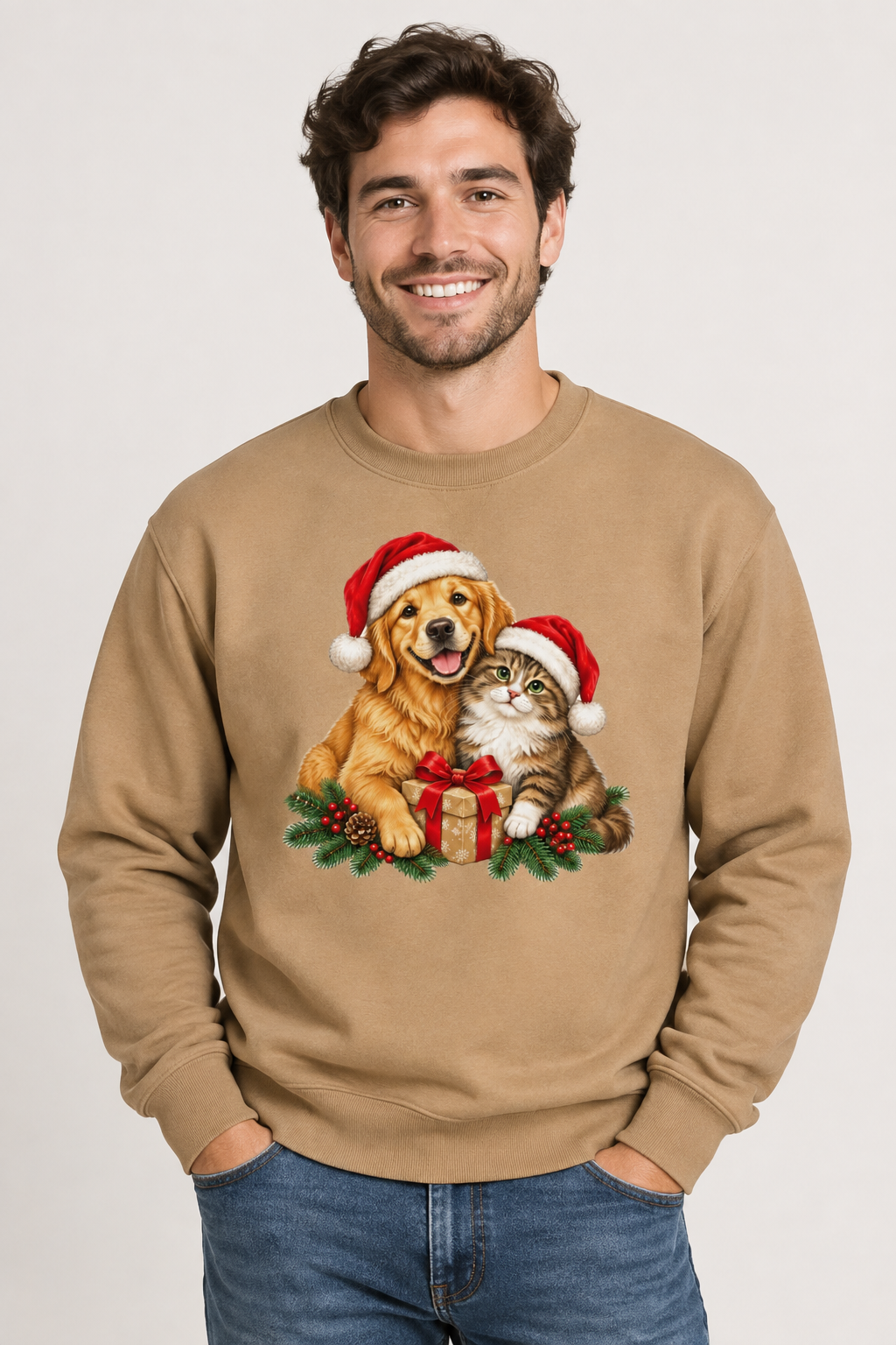 Christmas Dog and Cat Unisex Sweatshirt