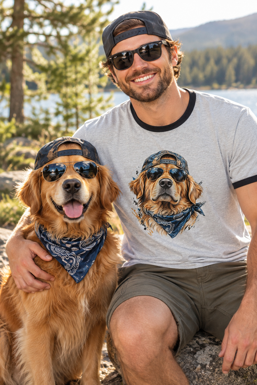 Men’s Golden Retriever Ringer T-Shirt