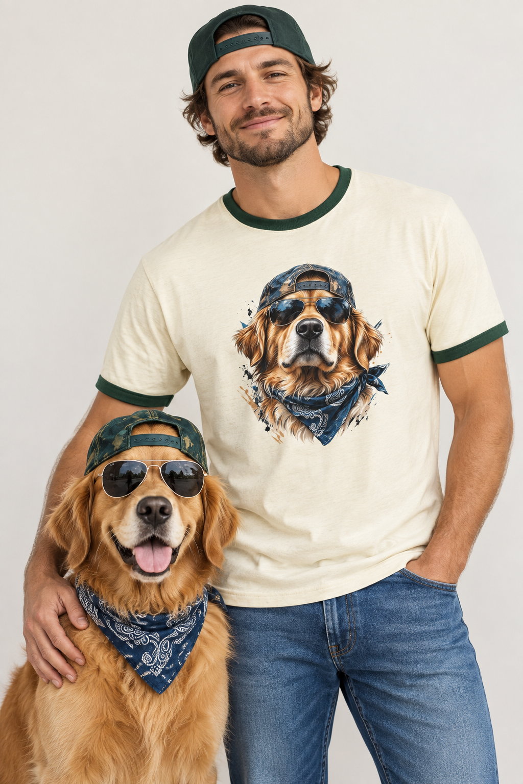 Men’s Golden Retriever Ringer T-Shirt