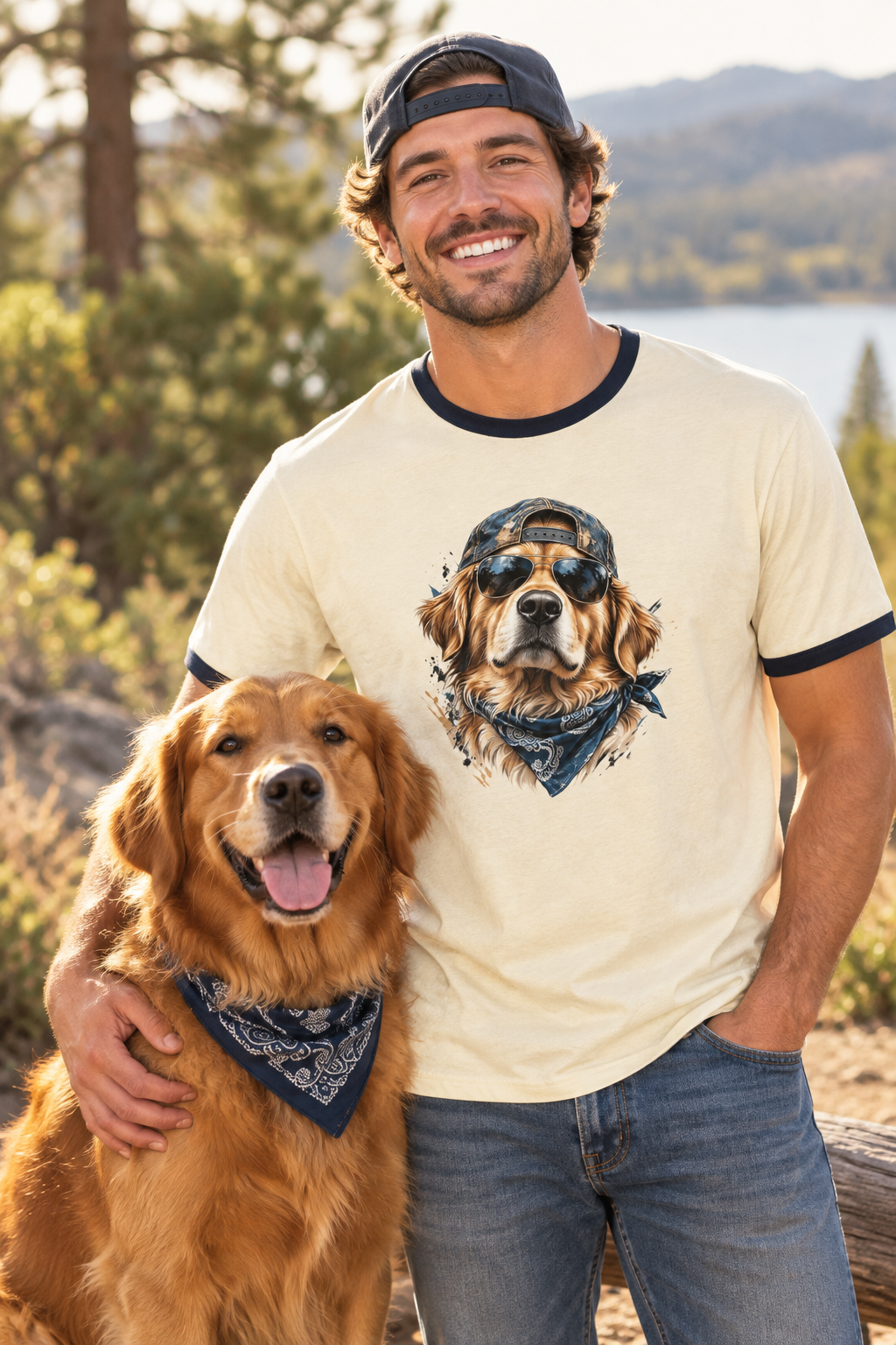 Men’s Golden Retriever Ringer T-Shirt