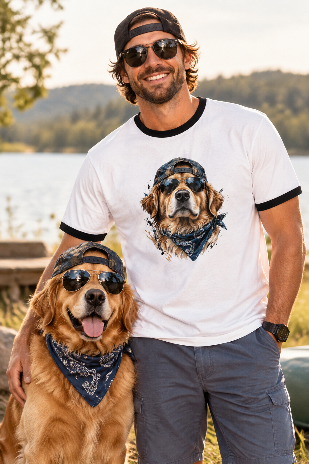 Men’s Golden Retriever Ringer T-Shirt