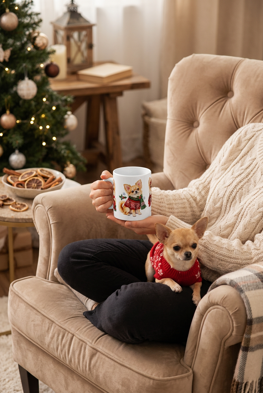 Chihuahua Christmas mug
