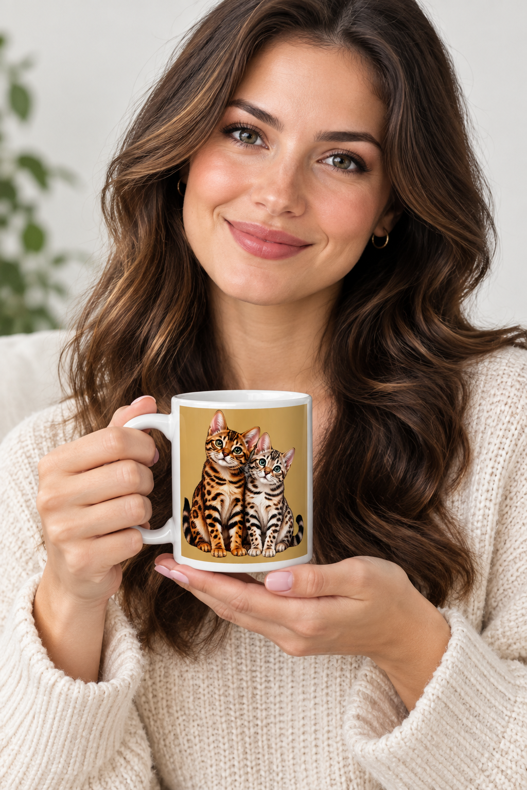 Bengal, beige background mug