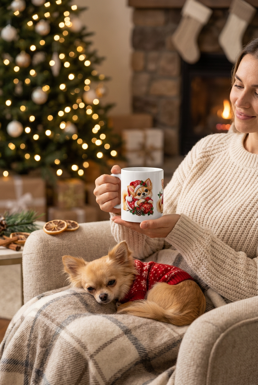 Chihuahua Christmas mug