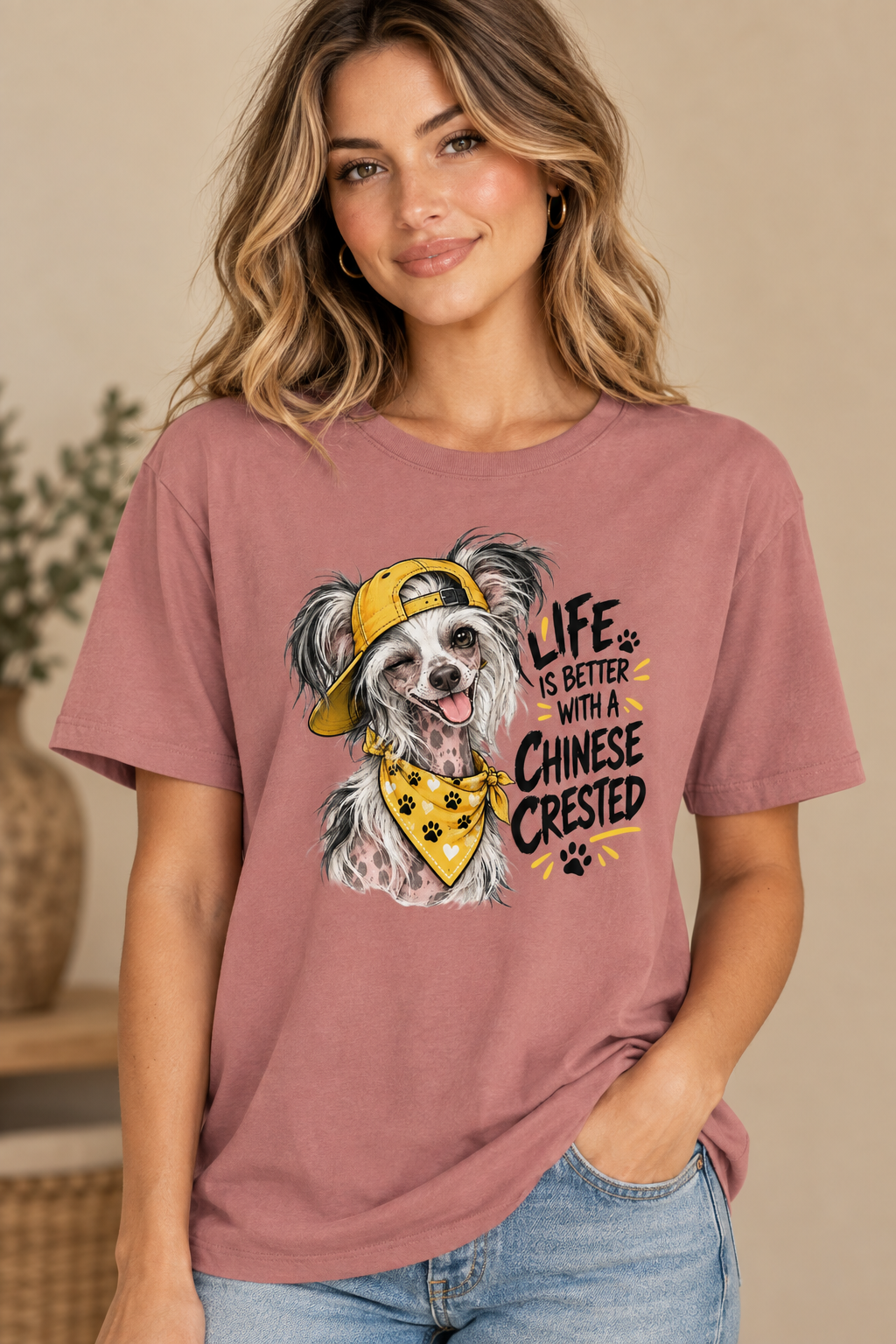 Life is better with a Chinese Crested Women's Relaxed T-Shirt