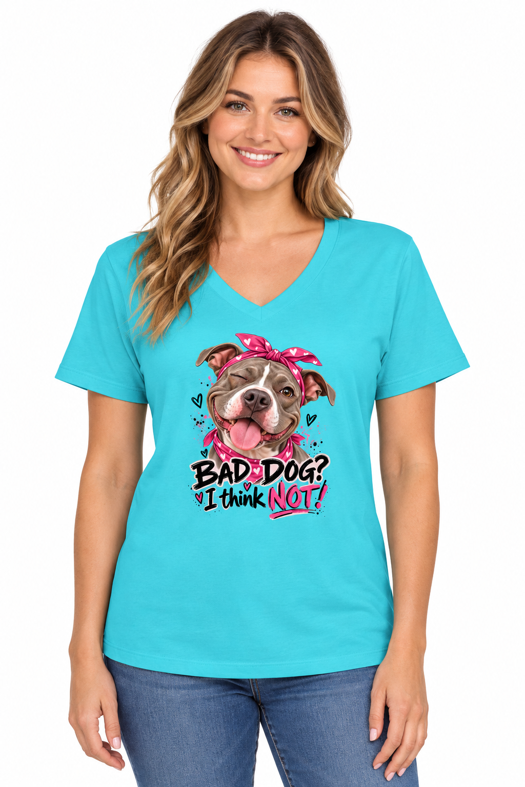 Bad dog. I think not. relaxed v-neck t-shirt