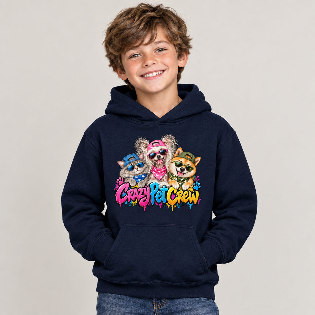 Crazy Pet Crew Youth Pullover Hoodie